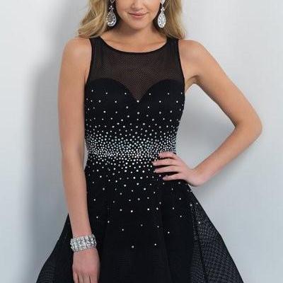 Black Short Cocktail Dresses 2016 Party Dress..