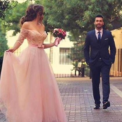 Long Pink Wedding Dresses 2016 Wedding Party..